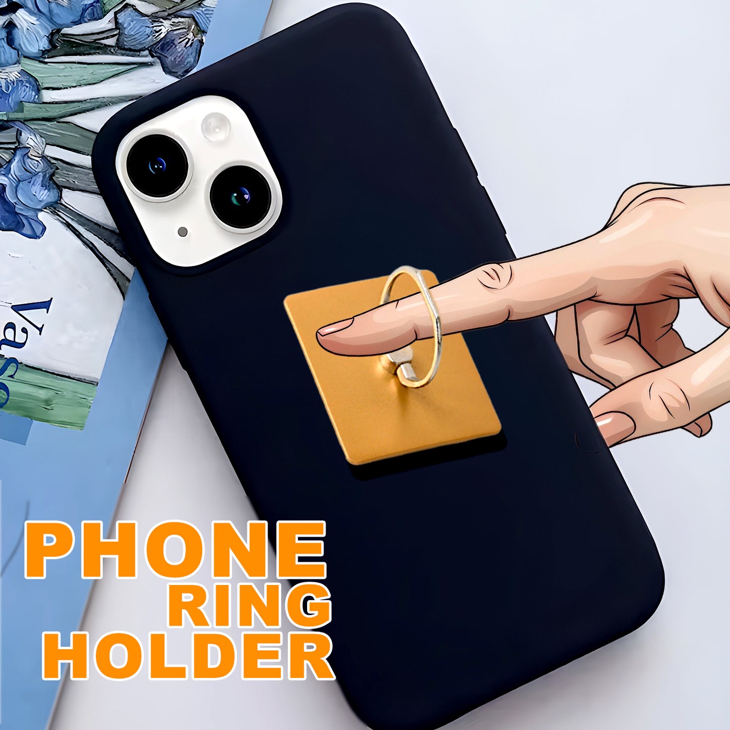Mobile Phone Finger Stand 360 Rotation Phone Ring Stand Holder Kickstand Hand Finger Grip (1 PC)